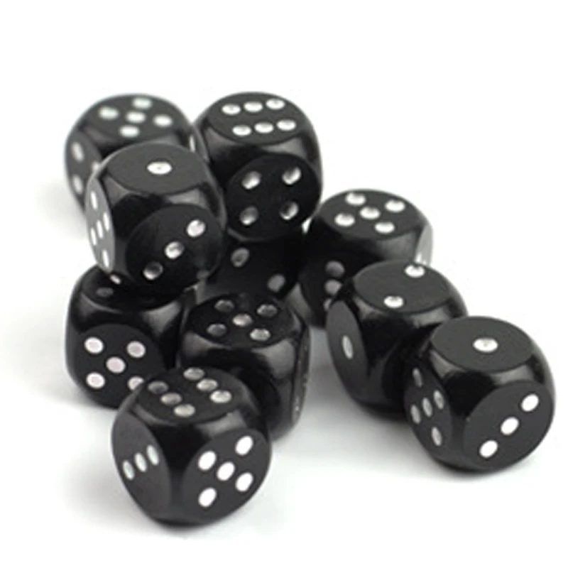 Black Silver 3 шт деревянные игральные кости D6 двухсторонние игральные кости 20 мм точечные кубики Круглый Coener для детских игрушек настольные игры - Цвет: Black Silver