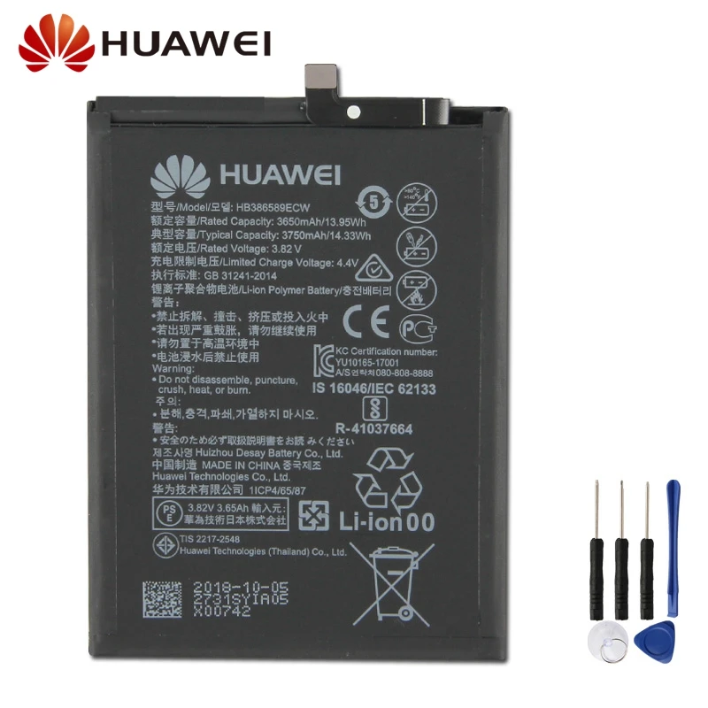 Original Replacement Phone Battery For Huawei Honor 8X P10 Plus VKY-AL00 Mate20 Lite HB386589ECW Rechargeable Battery 3750mAh Original Replacement Phone Battery For Huawei Honor 8X P10 Plus VKY-AL00 Mate20 Lite HB386589ECW Rechargeable Battery 3750mAh