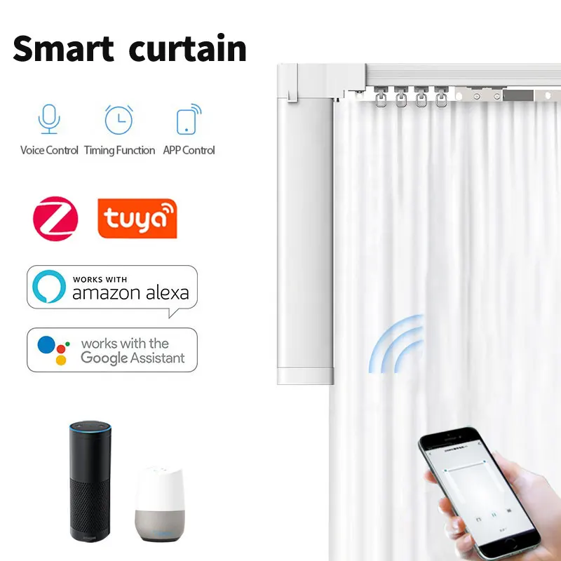 Curtain-Motor Tuya Googlehome Alexa Remote-Customized Electric Smart-Life-Work with Zigbee