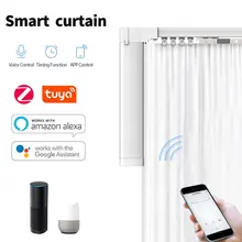 Smart zigbee curtain motor tuya smart life work with alexa ,Googlehome with remote Customized Electric Curtain track smart home