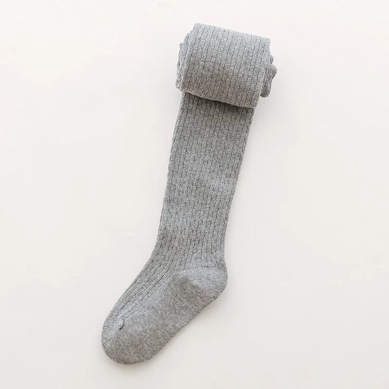 light grey Хлопковые вязаные колготки ярких цветов для девочек 2-12 лет теплые колготки для маленьких девочек милые удобные детские колготки - Цвет: light grey