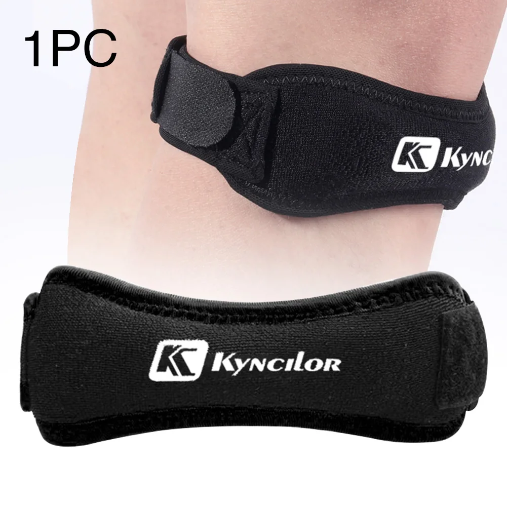 Tendon спортивный противоударный баскетбольный регулируемый ремешок поддержка Быстросохнущий коленный фиксатор открытый неопреновый наколенник защита от боли - Цвет: Черный