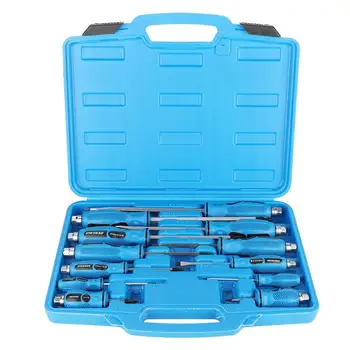 

12 Pcs Mechanics Anti-slip Handle Screwdriver Box Set with Go-Thru Handle Shaft