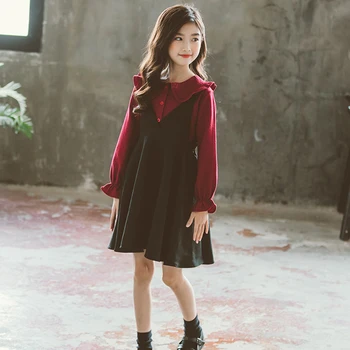 

2020 Toddler Girl Fall Clothing Kid Baby Girl Clothes Long Sleeve Shirt Tops +ruffle Skirt Tracksuit Teenage Girls Fall Outfits