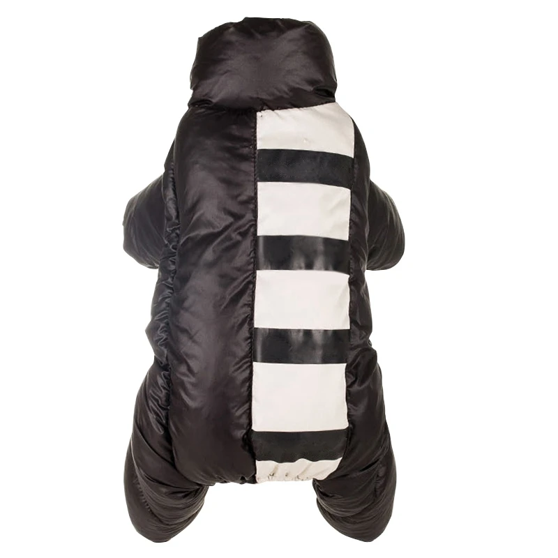 Зимние теплые пальто для питомцев, 4 ноги, хлопковая стеганая теплая куртка, утолщенная одежда с капюшоном для собак, комбинезон с длинными рукавами - Цвет: As picture