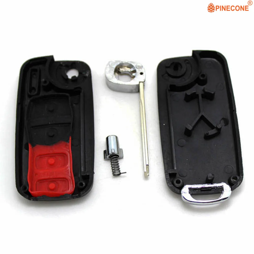 PINECONE for Nissan Armada Frontier Murano NV1500 Versa Xterra Quest Titan Car Key Case 2+1 Button Modified Remote Key Fob Shell