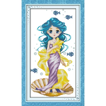 

Everlasting Love Ocean Baby Chinese Cross Stitch Kits Ecological Cotton Stamped 14CT 11CT DIY Gift Wedding Decoration For Home