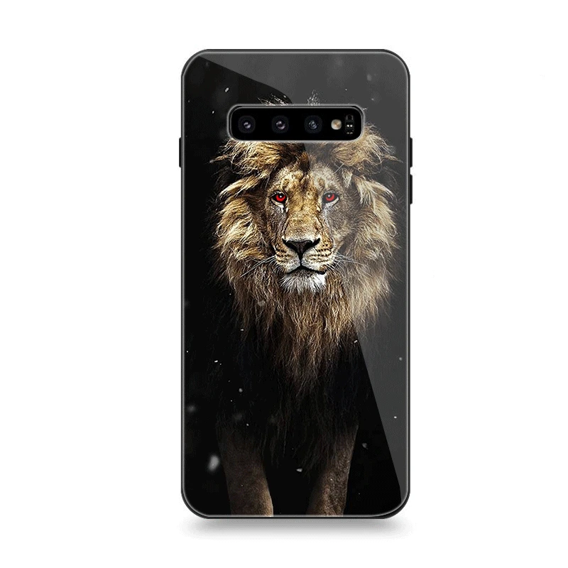 Чехол для телефона Стекло для samsung A10 A20 A30 A40 A50 A60 A70 S7 край S8 S9 S10 плюс Чехол со львом - Цвет: G9