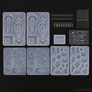 

8Pcs Earring Epoxy Resin Molds Kit Bohemia Drop Dangle Resin Earring Mold Fashion Resin Silicone Molds S29 20 dropshipping