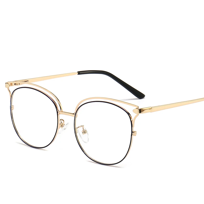 80643 Spring Leg Anti blue Light Prescription Glasses Frame Metal Cat