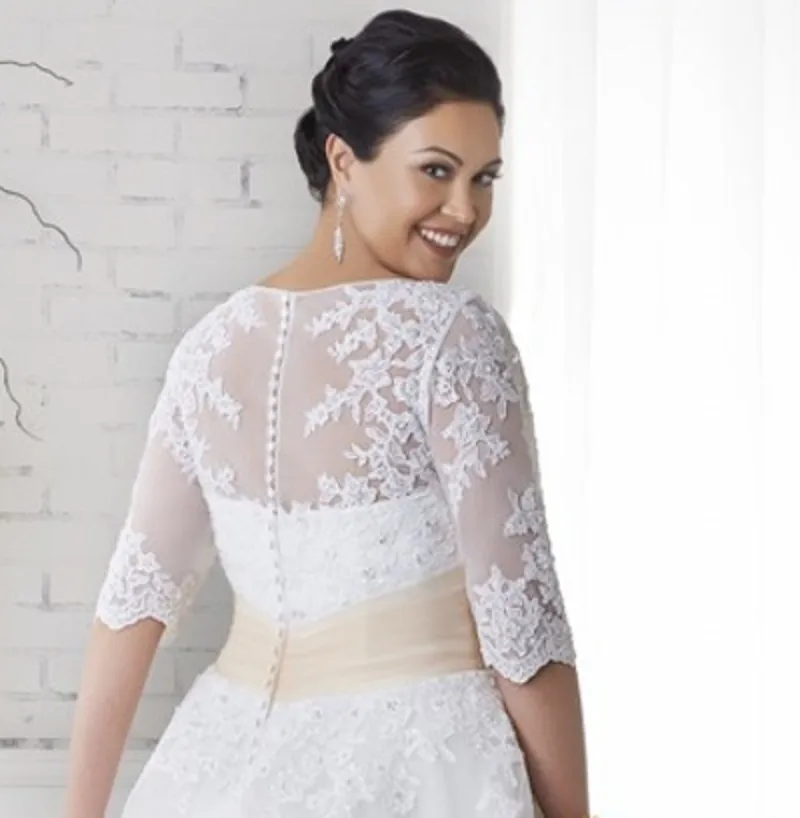 tea length plus size bridal gowns