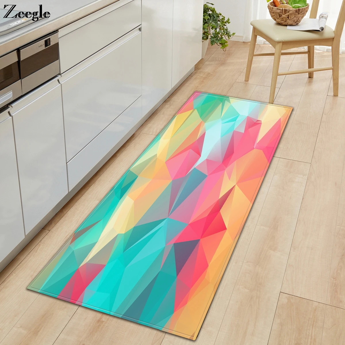 Zeegle Carpet Kitchen Rug Long Rectangle Living Room Carpet Anti-slip Bathroom Doormat Shower Mat Absorbent Bedside Carpet Mat