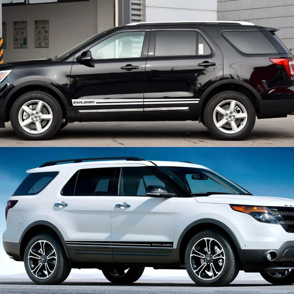 2 шт. для Ford Explorer Автомобильная боковая полоса наклейка DIY Автомобильная виниловая пленка гоночные спортивные наклейки Стайлинг автомобильные принадлежности для тюнинга