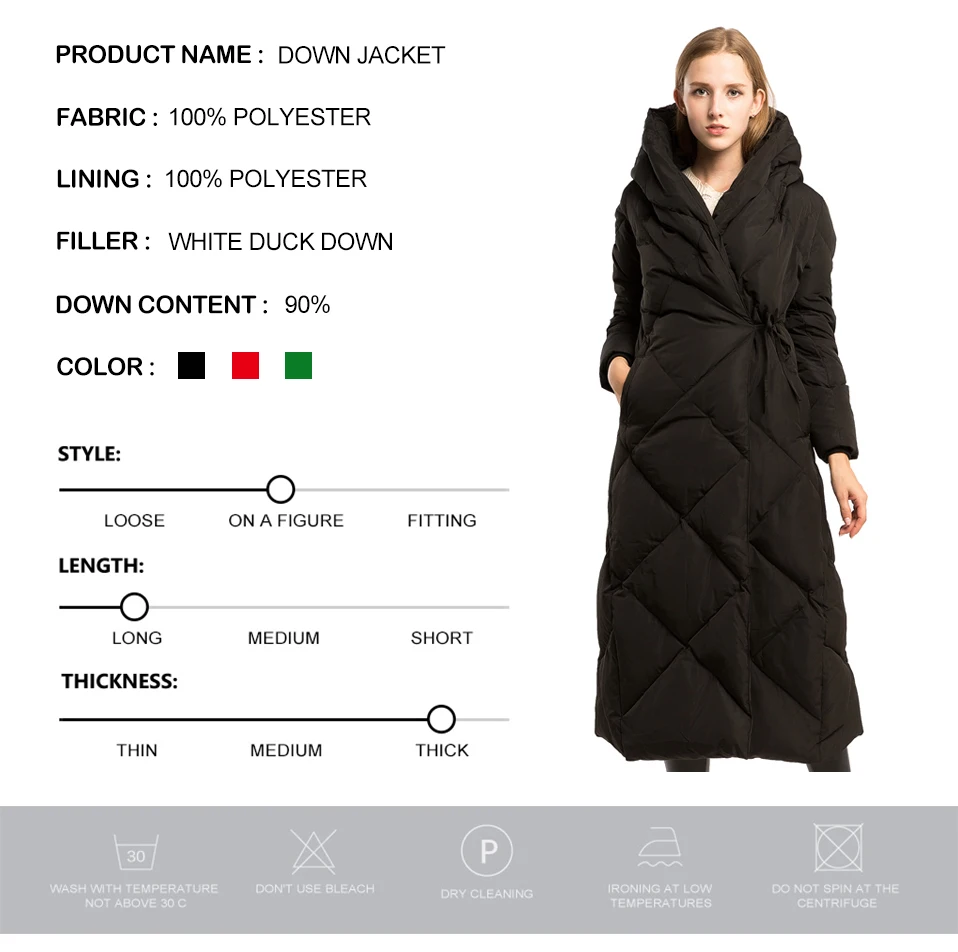 Зимние женские пуховики с капюшоном, длинные черные элегантные 90% белые пуховики на утином пуху, защищающие от ветра толстые теплые женские пальто