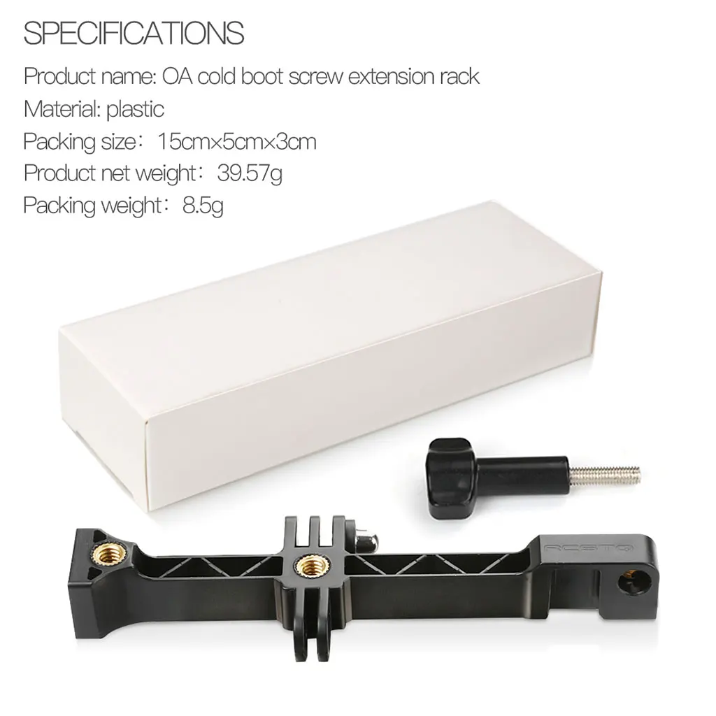 Black Aluminum Alloy/ABS Plastic Triple Cold Shoe Bracket Mount Adapter Extension Kit for DJI OSMO Pocket Action Camera