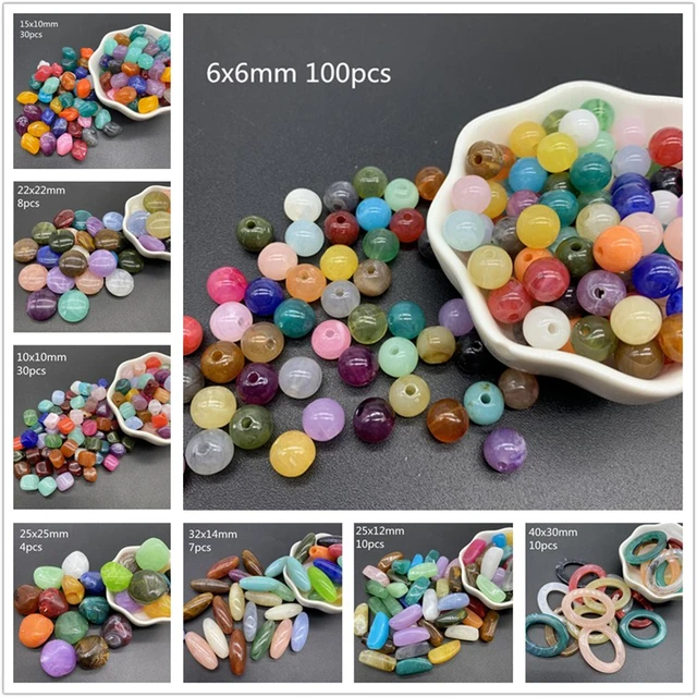Cheap 10Pcs 16/18/20mm Round Shape Loose Beads Crack Big Beads For Jewelry  Making DIY Necklace Bracelet Accessories