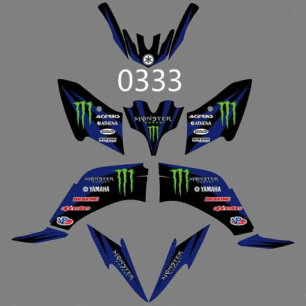 

New Full Graphics Decals Stickers Custom Number Name Glossy Bright Stickers Waterproof for YAMAHA ATV RAPTOR125 RAPTOR250