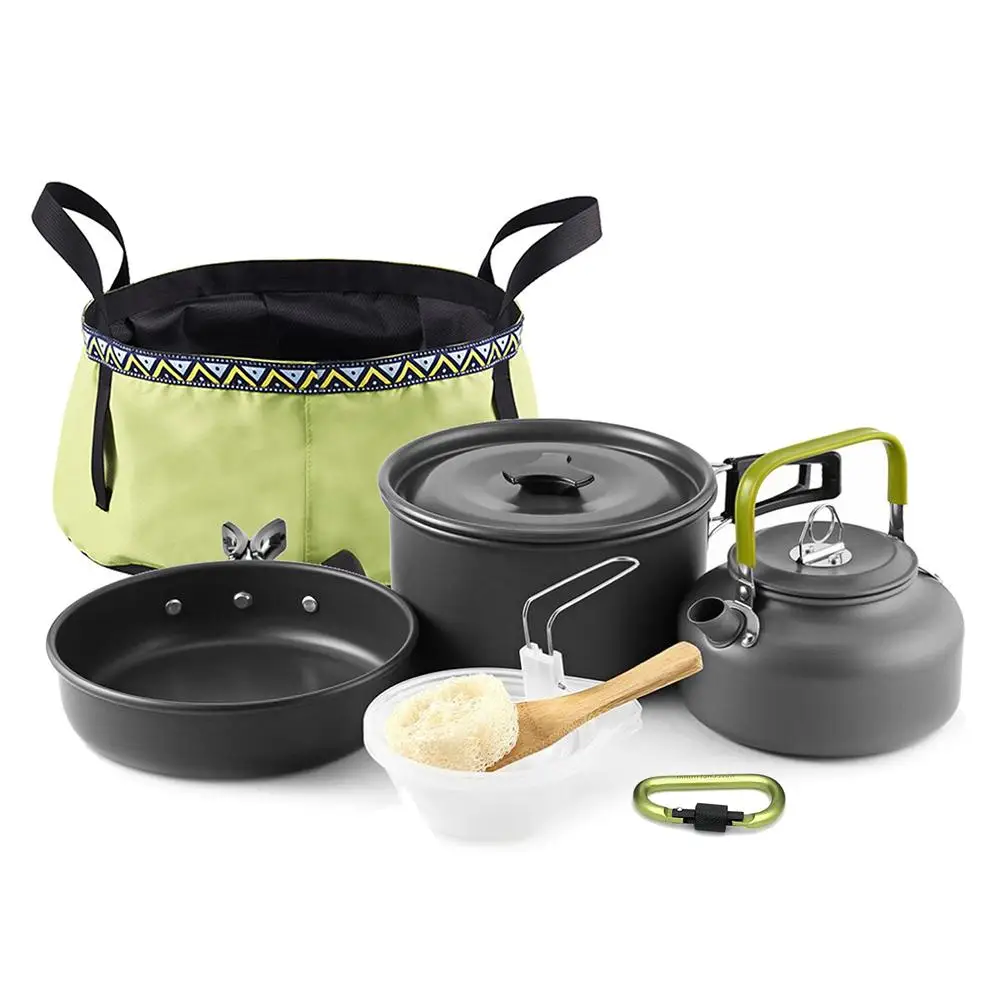 Camping Cookware Outdoor Cookware Set Camping Tableware Cooking Set Travel Tableware Cutlery Utensils Hiking Picnic Set