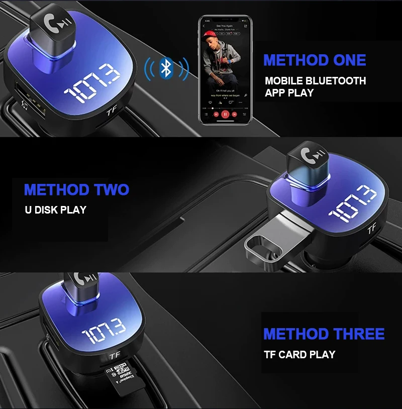 Автомобильный fm-передатчик для автомобиля MP3 Bluetooth музыкальный плеер Handsfree Dual USB Автомобильное зарядное устройство fm-передатчик музыкальный плеер