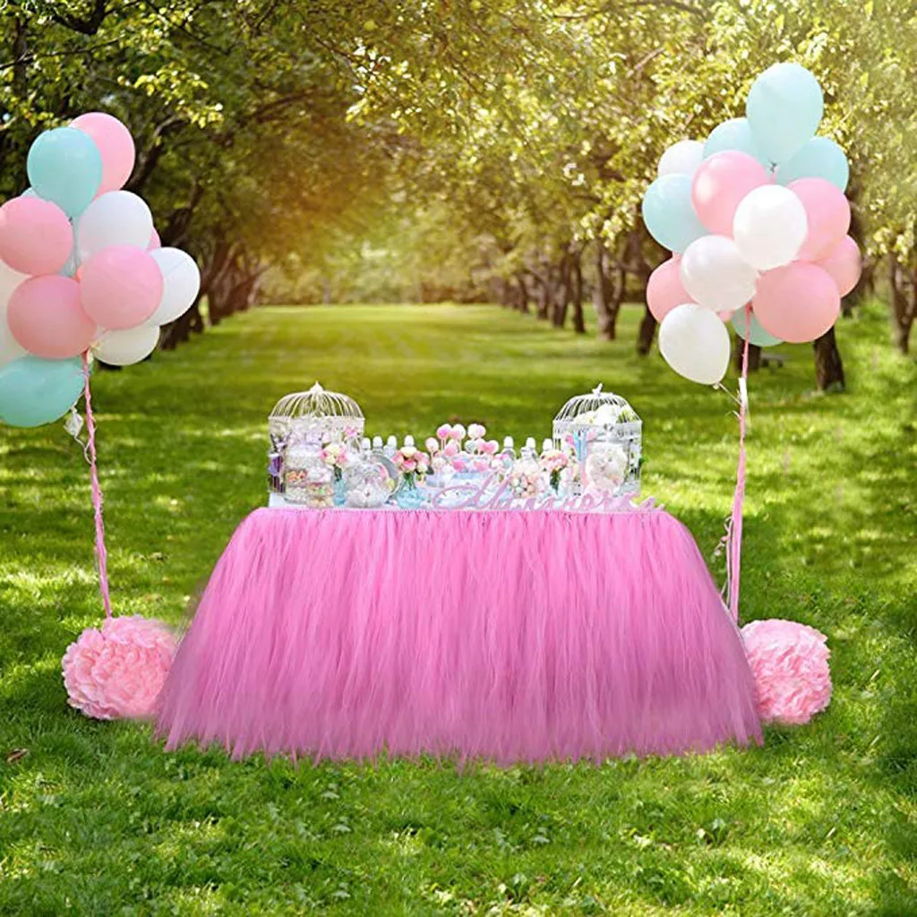 Трехслойная сетчатая Юбка для свадьбы дня рождения украшение стола свадебная