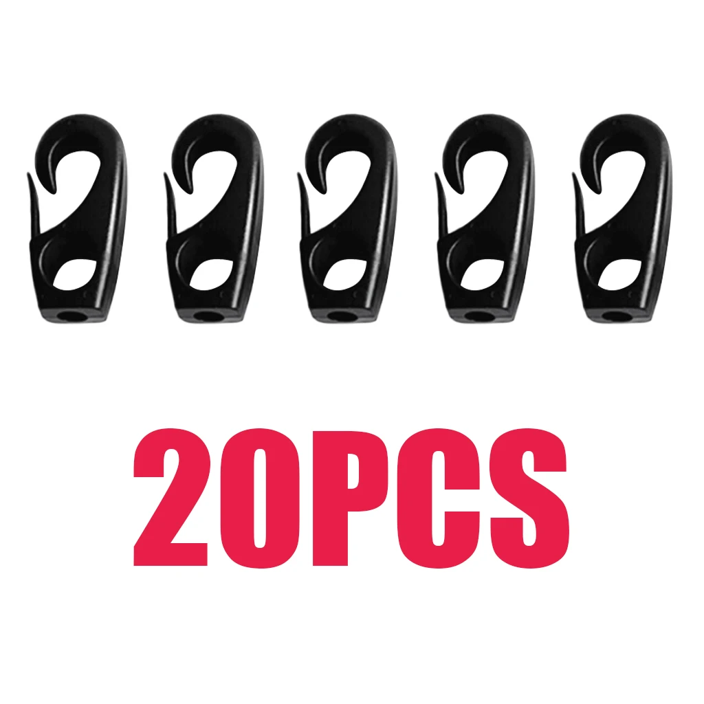 20 Pcs Plastic Bungee Shock Cord Hook Snap Hooks for 7mm Elastic Rope Strapping Tape, Strong