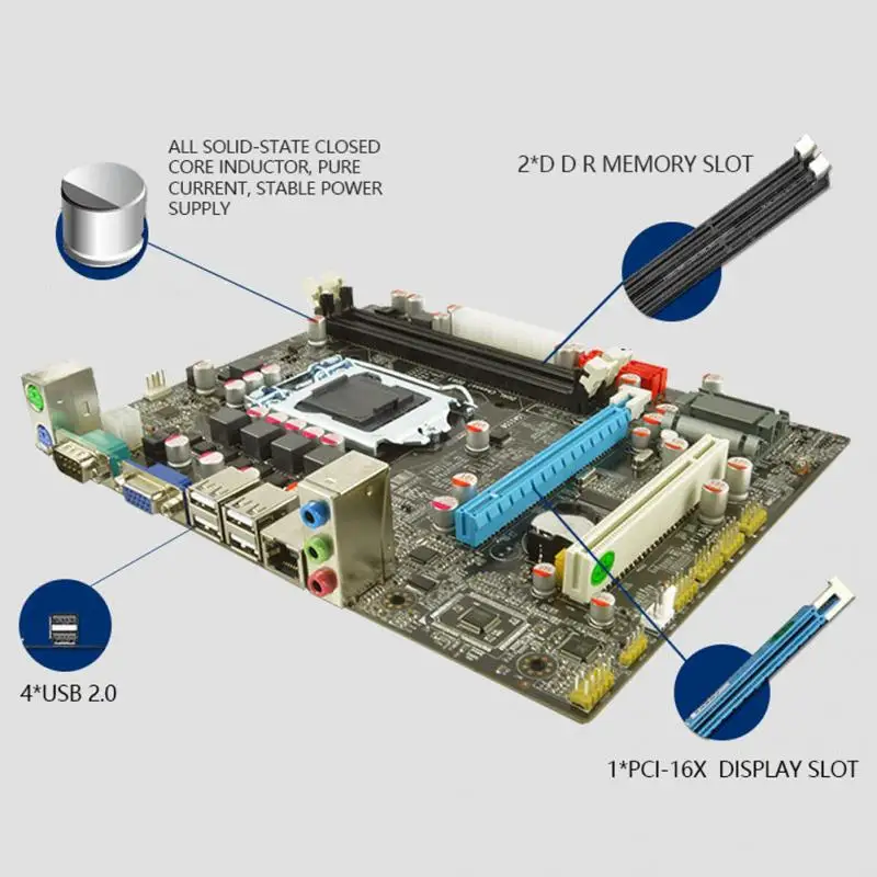 Intel H55 Socket LGA 1156 Motherboard M ATX 1333 1600 8GB 2 DDR3 For Xeon i3 i5 i7 Running P55 LGA1156 REV M3