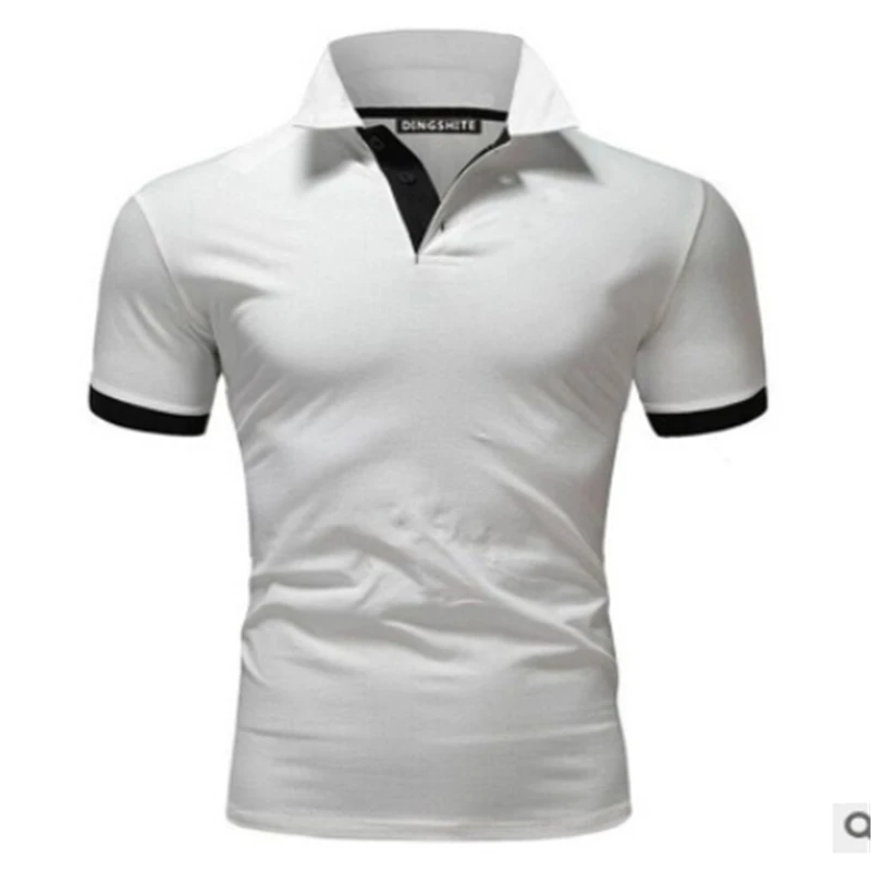 

6 color cotton summer men's short-sleeved solid color polos shirt men's casual lapel polos fashion slim men's shirt