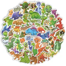

50 pcs Cartoon Dinosaur Sticker Cellular phone Guitar Laptop Helmet Automobile Water cup Stationery Party Decorate Sticker