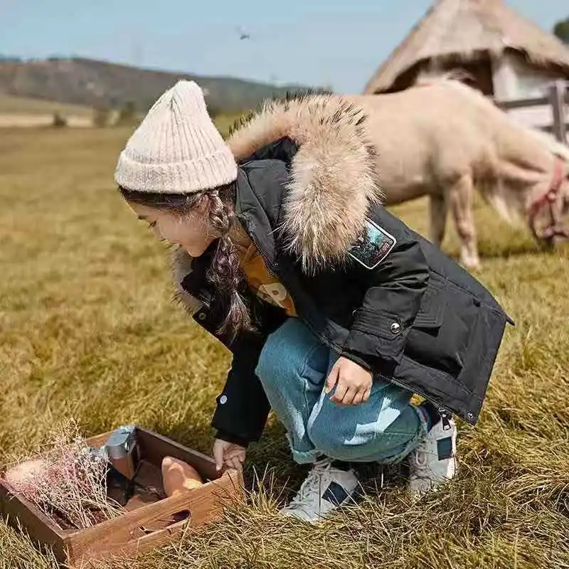 Зимнее пальто для девочек; Новинка года; зимняя куртка; пальто для девочек; одежда из плотного хлопка в Корейском стиле; детские зимние комбинезоны из хлопка; сезон зима
