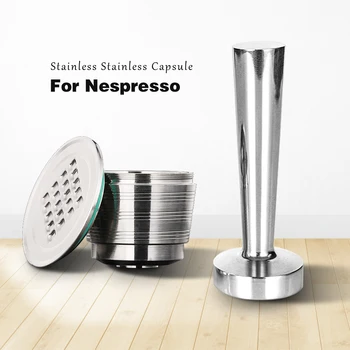 

Nespresso Reusable Metal Coffee Capsule Tamper Setware Refillable Sweet Taste Coffee Filter Cup Pod For Nespresso Coffee Maker
