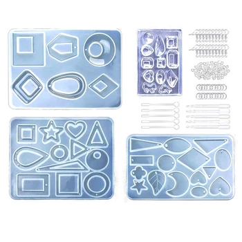 

Earring Resin Mold, Earring Jewelry Ring Resin Ring Silicone Ring Mold Including Earrings, Earring Hooks, Jumpers, Eye Pins DIY