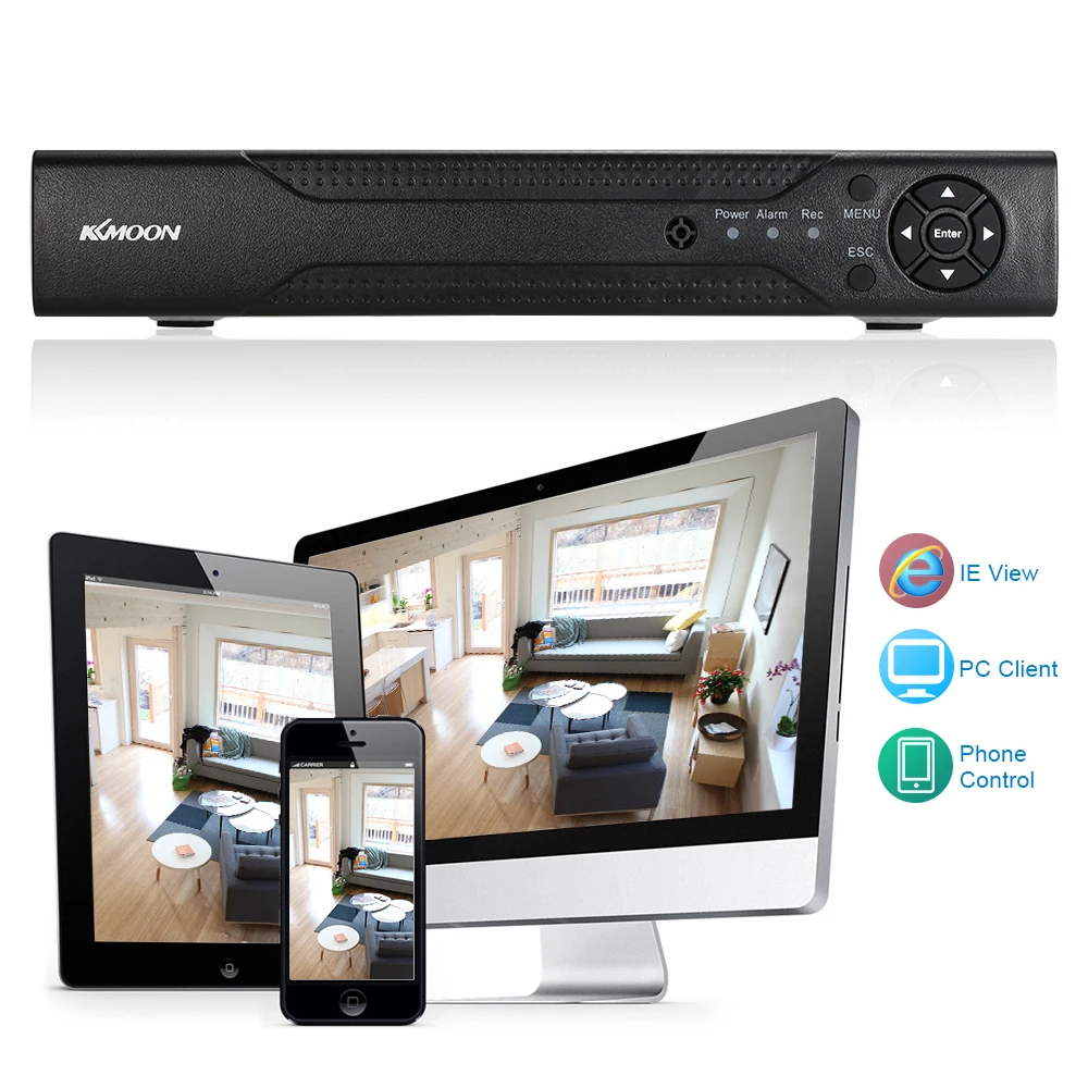 KKmoon 4CH AHD DVR HVR NVR видеорегистратор 1080N/720P+ 1 ТБ Seagate HDD P2P Onvif 4CH AHD DVR рекордер для системы видеонаблюдения