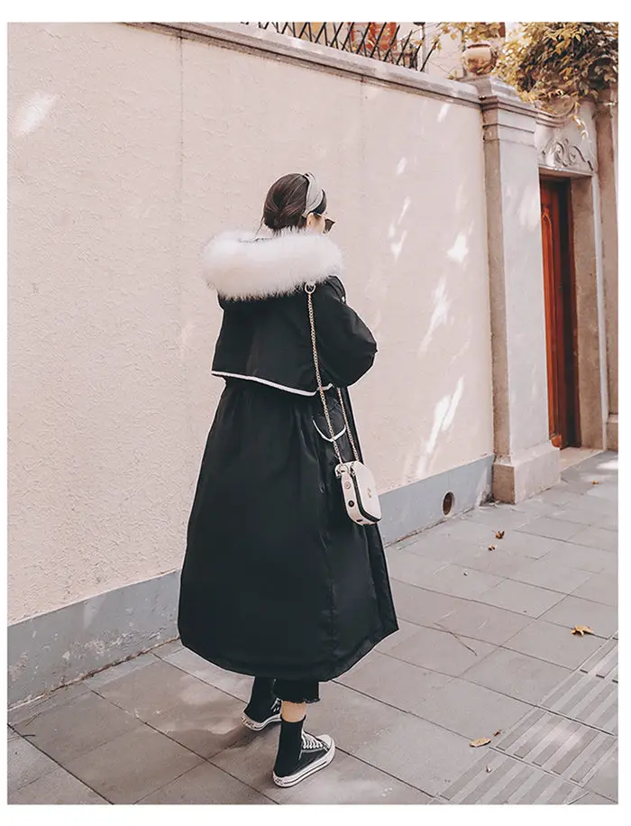 Парка Femme Hiver, модная, для отдыха, с капюшоном, теплая, утолщенная, зимняя, Женская куртка, длинного размера плюс, ватное пальто f2368