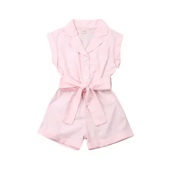

Summer Rompers Newborn Baby Girl Sleeveless Bow Romper Jumpsuit For Kid Girl Adorable Outfit Clothes Sets 2-6Years