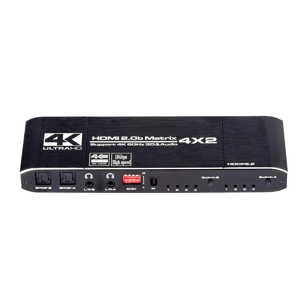 美欧规 4进2出 HDMI矩阵 4K 60Hz 带ARC (1)