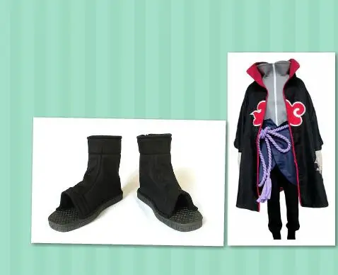 costume coat shoes Наруто Саске Аниме Косплей костюмы на Хэллоуин и Рождество год карнавал вечерние для взрослых - Цвет: costume coat shoes