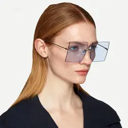 JackJad 2020, модные солнцезащитные очки без оправы, квадратный стиль, оттенок океана, женские солнцезащитные очки, крутые, с заклепками