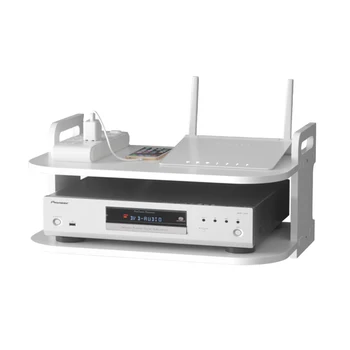 

1 Pc Router Container Wall Mounted Double Layer Eco-friendly Set-top Box Bracket Storage Rack Holder for Home Office