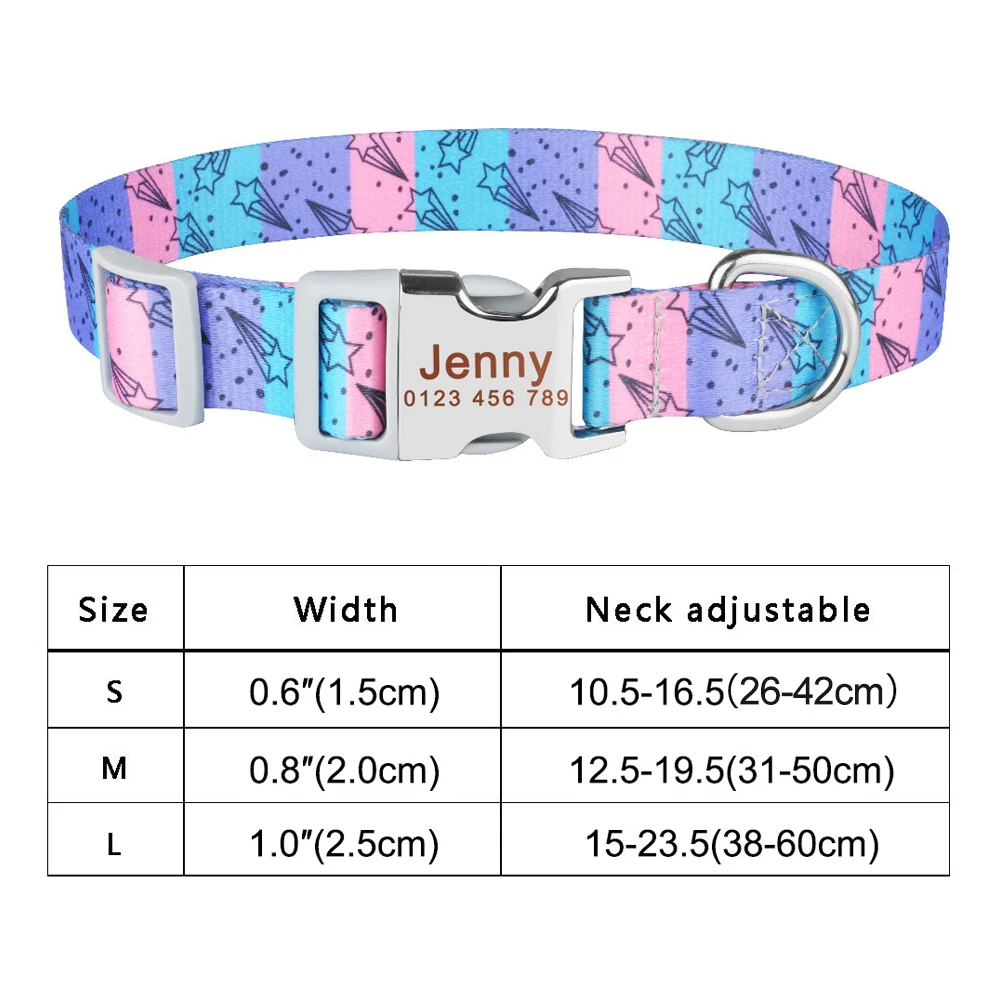 Custom Engraved Name ID Tag Unisex Dogs Collar Puppy Medium Large Personalized Dog Collar Adjustable Nylon Products Dog Collars 