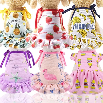 

Sweet Pet Dog Couple Wear Summer Cool Puppy Clothes for Small Dogs Poodle Pug Dress Vest Shirt Dog Clothing T-shirt Bitch Skirt