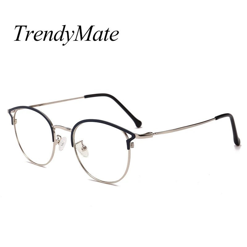 

Computer Glasses Cat Eye Anti Blue Light Blocking Fashion Metal Eyeglasses Frame Men Women Clear Lens Anti Radiation 5444