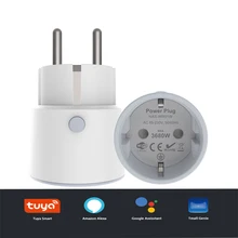 Prise WiFi intelligente EU 10A/16A, fonction de contrôle de l'alimentation, Tuya SmartLife APP, fonctionne avec Alexa Google Assistant