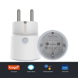Prise WiFi intelligente EU 10A/16A, fonction de contrôle de l'alimentation, Tuya SmartLife APP, fonctionne avec Alexa Google Assistant 