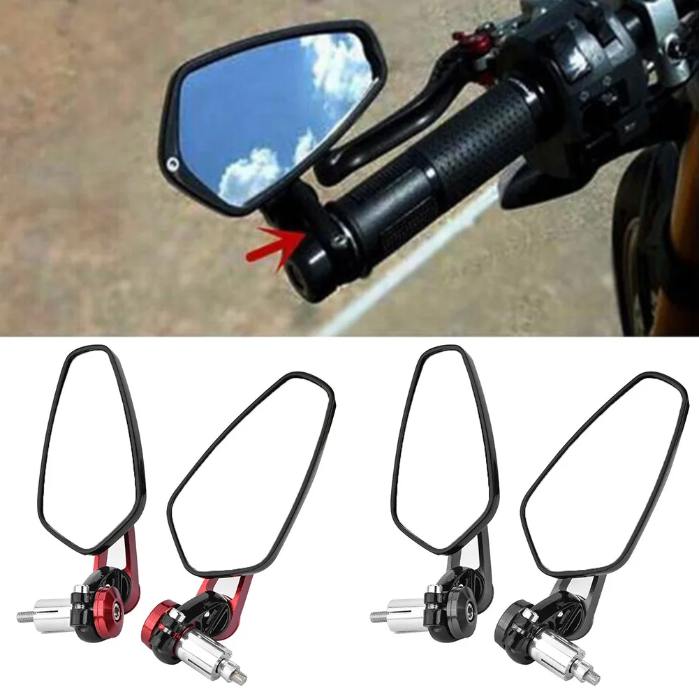 

2PCS Side Mirror Motorcycle Mirror Easy Install Motorbike Double Bar End Side Safety Universal Adjustable Motorcycle Accessories