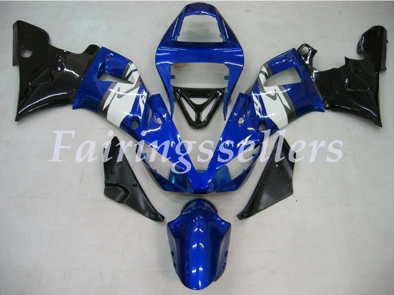 

New TOP Injection Molding ABS Full fairings Kit Fit for Yamaha YZF-R1 YZF1000 R1 00 01 2000 2001 fairing set Blue Black