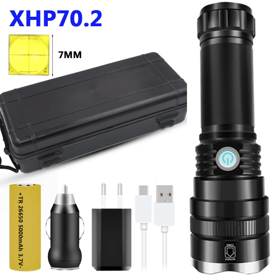 YC50 xhp70.2 супер мощный светодиодный фонарь XHP70 XHP50 тактический фонарь USB Перезаряжаемый водонепроницаемый фонарь ультра яркий фонарь - Испускаемый цвет: Option D