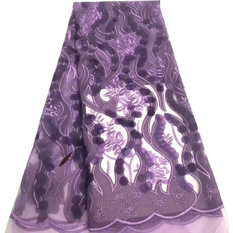 Новое поступление африканская кружевная ткань высокого качества швейцарская вуаль кружева с большими блестками вышитая Тюль Ткань для вечернего платья