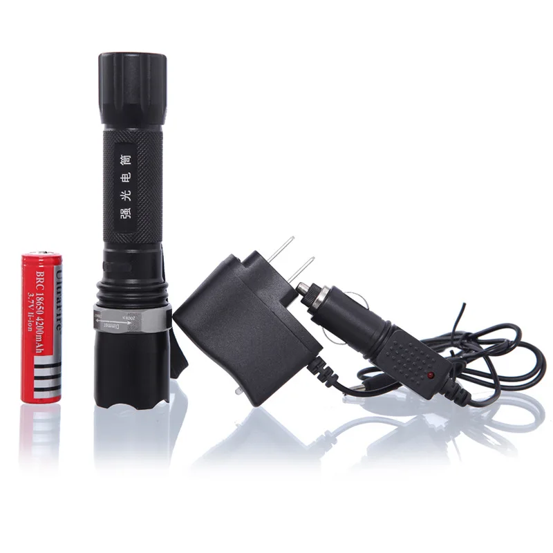 

CREEQ5 Rotating Zoom Flashlight Power Torch Zoom Flashlight LED Flashlight Glare Rechargeable