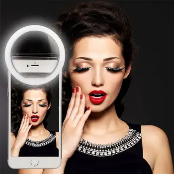 

Selfie LED Ring Light Portable Mobile Selfie Lamp For Iphone Clip Lampe Telephone Lampa Smart Phone Lens Photography Ring Light
