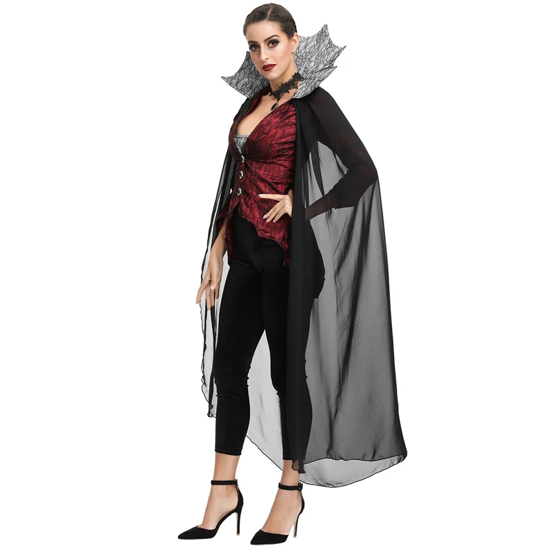 Хэллоуин косплей костюм Взрослый вампир королева костюм косплей Ролевой костюм для игры черный костюм вдовы